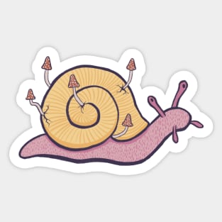 Snail Growing Mushrooms Sticker